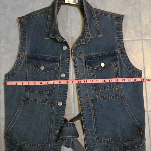 ARK NC. DENIM VEST WITH OPEN BACK AND TIES - Picture 4 of 6
